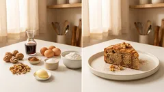 Bolo de nozes com canela e vinho do Porto: macio, úmido e perfeito para o café