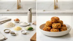 Bolinho de arroz na air fryer: crocante por fora e macio por dentro, com sobras do dia